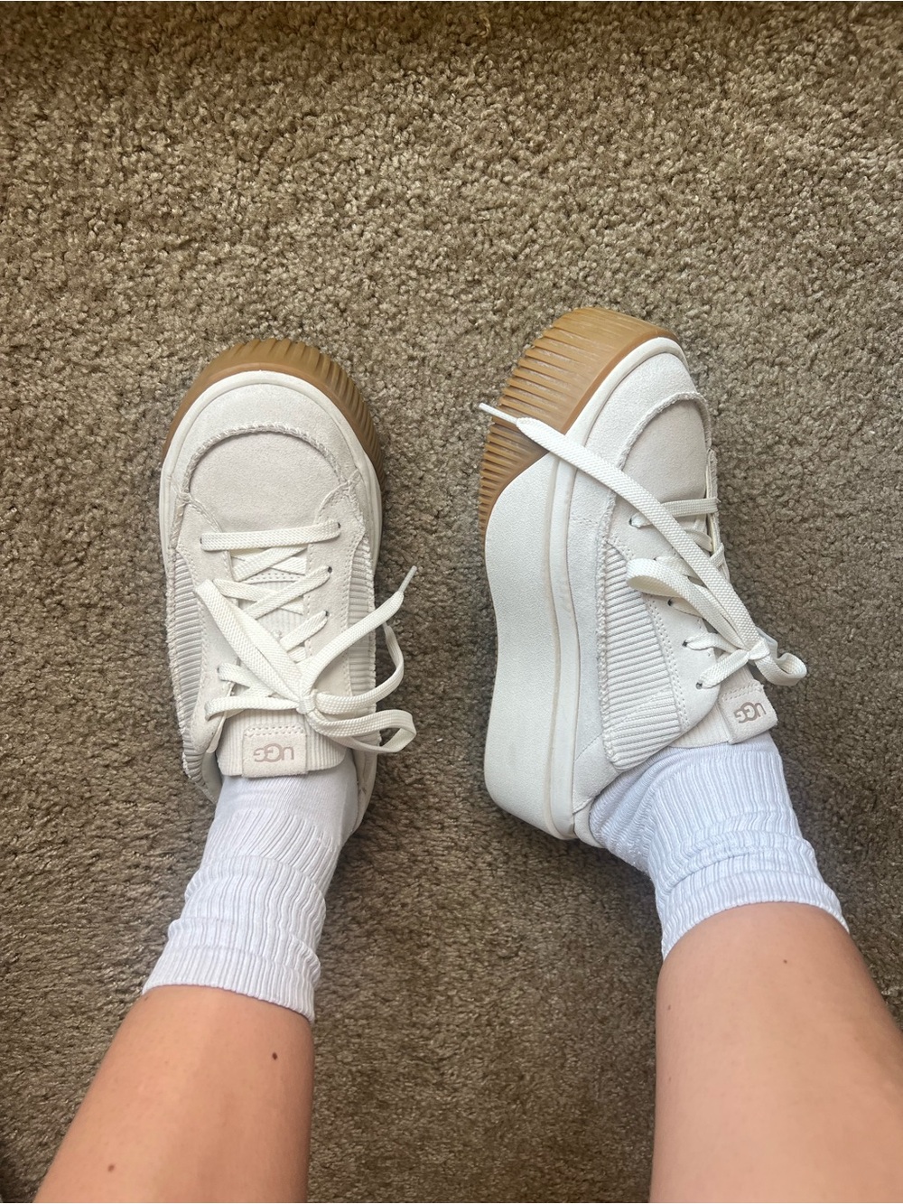 UGG Cream Platform Slip On Sneakers - Picture 2 of 6